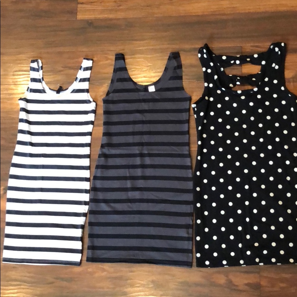 Stretch mini dresses and skirt